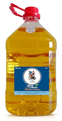 Da miña Terra - 3 Litros - Variante  Manzanilla  Licor de hierbas Gallego - 28% Vol.