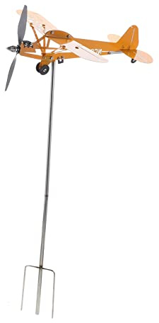 TOYANDONA Metall Flugzeug Wetterfahne Windrichtungsanzeiger Robust Wetterfest für Garten Deko Außendekoration Eisen Windrad Wetterbeständig Einfache