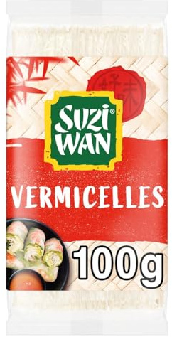 SUZI WAN – Vermicelles de Soja Légers et Pratiques, Parfaits pour Wok et Salades (100g) - Le Lot De 4