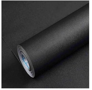 ZUGLQYSX Papier peint mat autocollant en vinyle blanc/gris/noir (1/3/5 m) for mur, étagère, table, porte, salon, décoration(Matte black,40cmx3M)