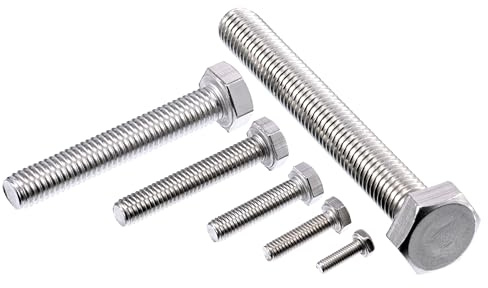 NORMREICH - 10 Stück Sechskantschrauben Maschinenschrauben M12x50 Edelstahl A2 (V2A) DIN 933 / ISO 4017 Sechskantkopf Schrauben rostfrei, nichtrostend, INOX, Niro, korrosionsbeständig, säurebe...