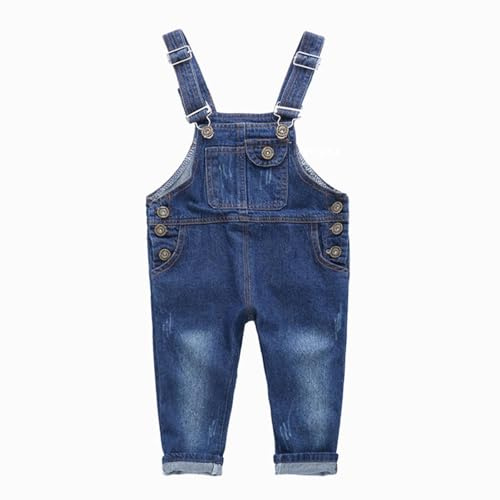 Generico Salopette Jeans Bimbo Bambina Abbigliamento Bambino Tuta Neonata Pantaloni Lunghe Jeans Tuta Blu Denim Pantaloni Lunghe Jumpsuits