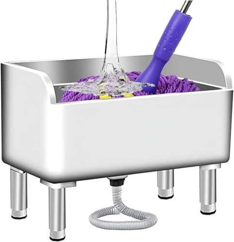 Fregadero comercial de acero inoxidable para lavadero, cocina y restaurante, lavabo de servicio duradero para tareas de limpieza