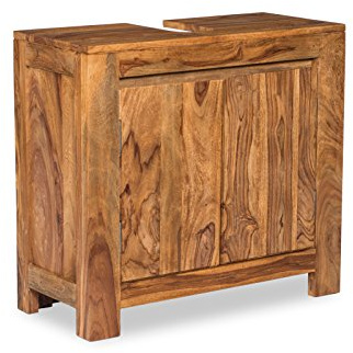 Woodkings® Waschbeckenunterschrank Leeston Echtholz Palisander Sheesham Waschtischunterschrank massiv Badmöbel Badezimmer Badezimmerschrank Badschrank Bad Unterschrank Massivholz