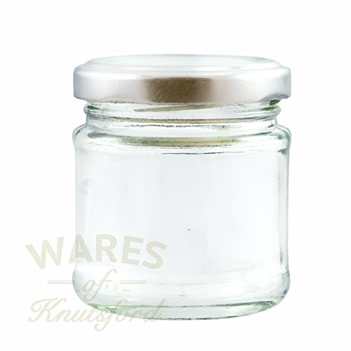 100 x 106ml (4oz) Deluxe Food/Jam Jars with silver twist off lids perfect for small gifts of jam, chutney, marmalade and honey.