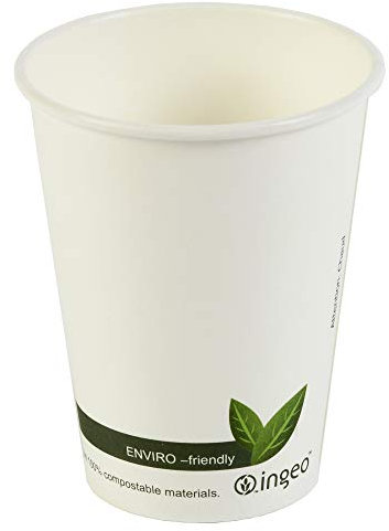 Dispo Compostable Hot Drink Cups 12oz / 340ml - Sleeve of 50 - Biodegradable Takeaway Coffee Cups