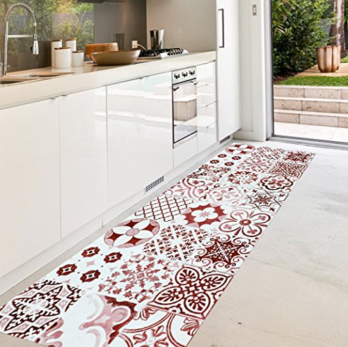 VINILIKO, Tapis en Vinyle, Port Grimaud, Rouge, 66 x 150 cm