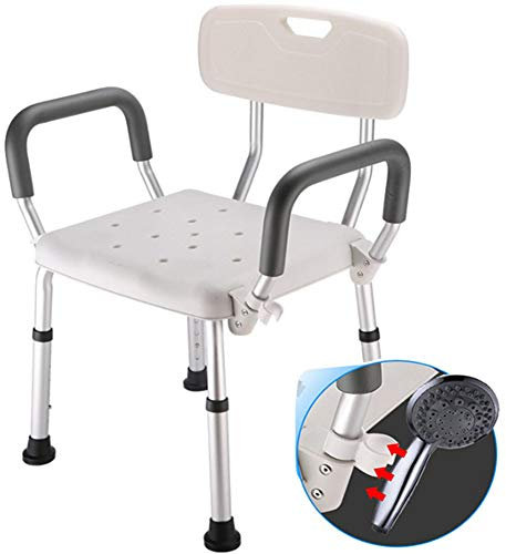Chaise De Douche Siège De Bain, Banc De Transfert De Baignoire Avec Dossier Accoudoir Pince De Douche Fauteuil Élévateur De Douche En Aluminium À Hauteur Réglable, Baignoire Antidérapante, Home