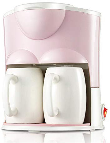 SWKUN F Macchina da Caffe- Filtro di Precisione Design Hangable Base Antiscivolo Cinque Minuti di caffè Super Veloce Casa/Ufficio Mini Macchina da caffè Tazza Doppia 0.3L 220V 500W,Rosa