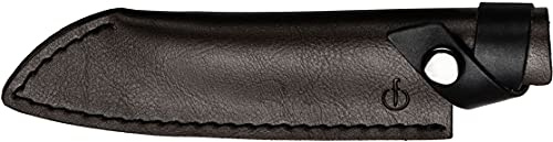 Forged Klingenschützer, Santoku Messer von 14cm, Aus braunem Leder, Mit Druckknopfverschluss