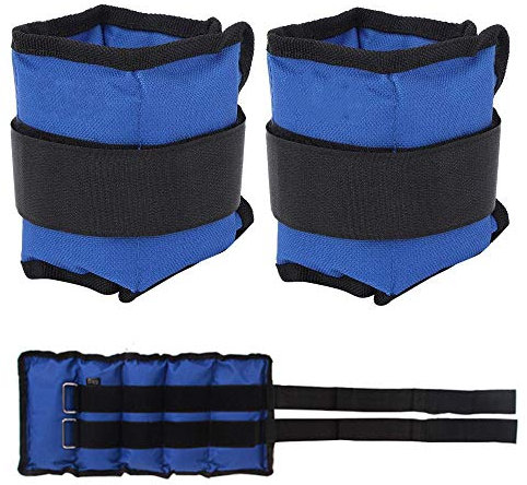 1 Paar Knöchelgewicht Oxford Stoff/Eisensand/Verstellbarer Armband zum Fitness, Joggen, Gehen, Übung, Fitnessstudio, Ausbildung/Blau,2PC(2x2kg)
