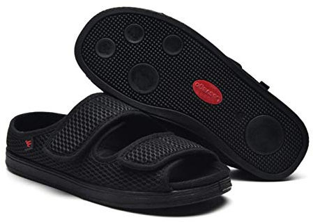 Nwarmsouth Arthritisödeme Diabetiker Fuß Schuhe,Einstellbare Hausschuhe für Diabetiker, geschwollene Füße, Hausschuhe für Schwangere-48_schwarz,Diabetes Schuhe Wanderschuhe Air Cushion