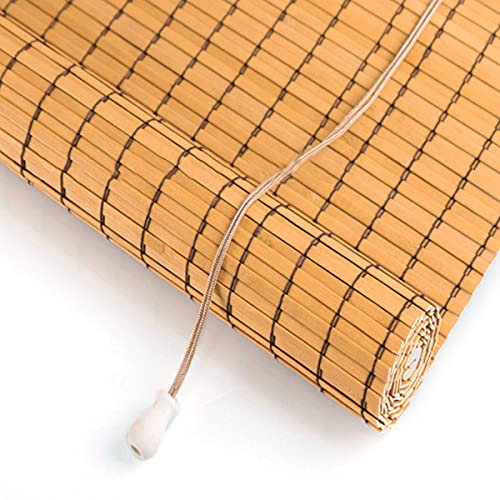 ZH-VBC Bambusrollo Seitenzug Fenster Rollos Raffrollo Holzrollo Natur Sichtschutz Breite 60cm / 80cm / 100cm / 120cm / 140cm, Fenster Sonnenschutz Bambus Mit Haken,100x200cm