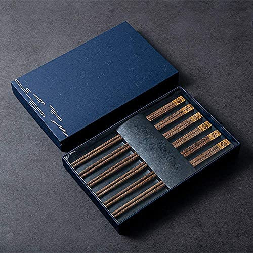 ZHANGDONG Palillos Chinos Palillos Sushi Palillos Coreanos Juego de Regalo de 6 Pares de Palillos de Madera Natural, Reutilizables, para cocinar en la Cocina, 25Cm