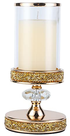 Candle Holder, Pillar Candle Holders, Crystal Candlesticks Holder for Wedding, Parties, Events, Chirstmas,Home Decor, Table Centerpieces CH028D (S)
