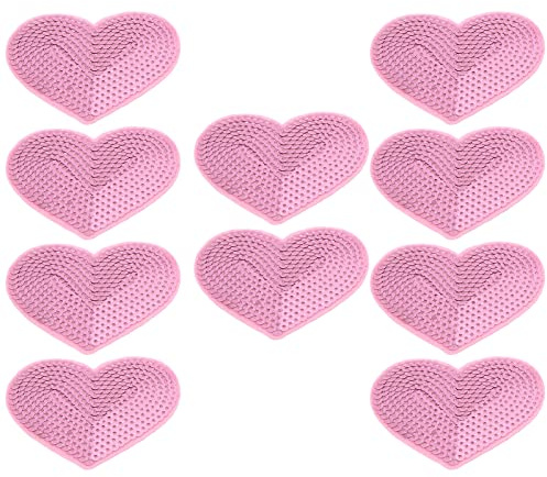 10st Stryklappar Rosa Hjärta Kläder Reparation Dekoration Kit Paljett Lappar Sy på Applikationer för Klädvård
