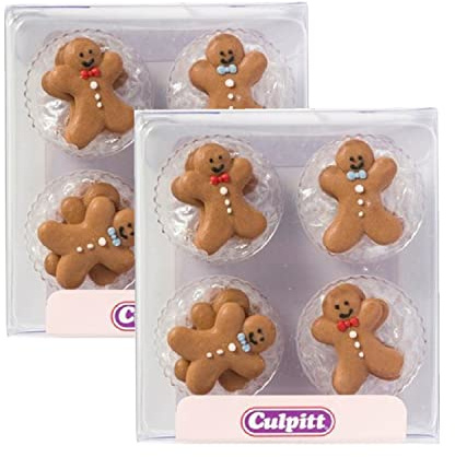 Culpitt Lot de 2 décorations de gâteau en sucre bonhomme en pain d'épices