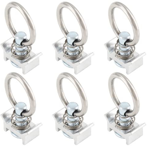 Waziaqoc 6 Stück Einzelbolzen mit O-Ring für L-Schiene, Edelstahl L-Schienenbeschläge mit O-Ring-Spanngurt