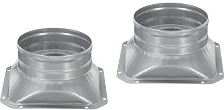 PATIKIL 4 Inch Duct Connector Flange, 2 Pack Metal Straight Pipe Flange Square to Round Interface Air Duct for Heating Cooling Ventilation HVAC System