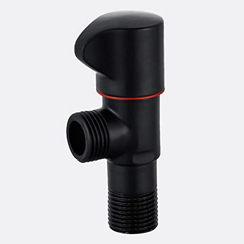 BiaoTeng Eckventil 1/2 Zoll Schwarz Matt,Auslaufventil 1/2 Zoll Garten,Warm- und Kaltwasserventil,Wasser Absperrventil 1/2 Zoll,Eckregulierventil Schwarz,Schwarz A