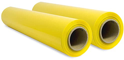 Film d'emballage étirable, film plastique jaune pour l'emballage, rouleau de protection en plastique pour l'expédition, rouleau de 50 cm et jusqu'à 400 m étirable - Ofituria (2 unité)