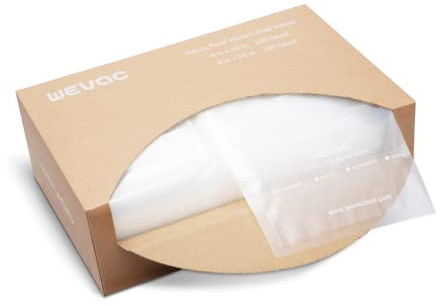 Wevac 6''x10'' & 8''x12'' 300 Count Food Vacuum Sealer Bags Keeper, PreCut Quart, Ideal for Food Saver, BPA Free, Commercial Grade, Great for storage, meal prep and Sous Vide