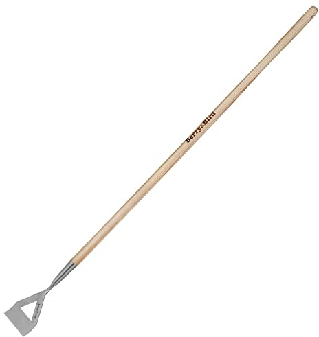 Berry&Bird Dutch Hoe for Weeding，63'' Stainless Steel Garden Weed Hoe with Long Wooden Handle,Heavy Duty Scuffle Hoe Manual Weeder Tool for Gardening Moss Removal Cutting Grass Soil Loosening & Edging