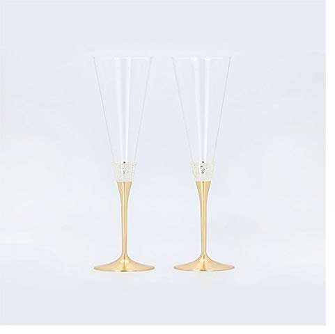 Bicchieri da Champagne Bicchiere da Champagne Creativo, Bicchiere da Matrimonio Conico in Cristallo, Bicchiere da Regalo per Champagne da Matrimonio, Flute da Champagne in Vetro Trasparente Argento (