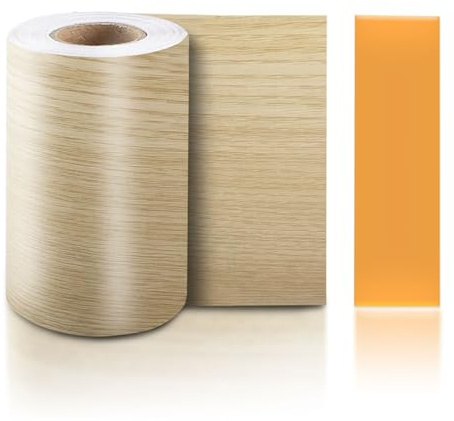 TECDW Frise autocollante grain de bois (10 cm x 10 m), frise de papier peint, film autocollant, plinthes, papier de contact en bois pour meubles, porte, sol, carrelage mural