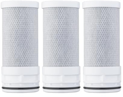 Ibergrif M91007-1 Lot de 3 Cartouches de Filtre à Eau pour Robinet de Rechange, Filtre Efficacement le Chlore, les Sédiments, les Métaux Lourds