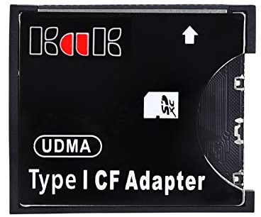 Evvmnaks Black Adapter Plastic Adapter Support SD SDHC SDXC MMC Card to Standard Compact Flash Type I Card Reader Converter