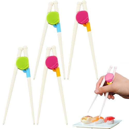 WSS-UK 4 Pairs Adult Training Chopsticks, Reusable, Easy to Use, Right or Left Handed for Beginners