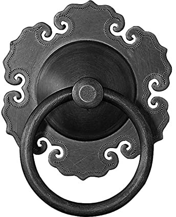Das Labyrinth-Tor, Schwarzer Türklopfer aus reinem Kupfer, antiker Türgriff im chinesischen Stil, Retro-Bronze-Schranktür for die Eingangstür im Innenhof(6Cm Diameter)