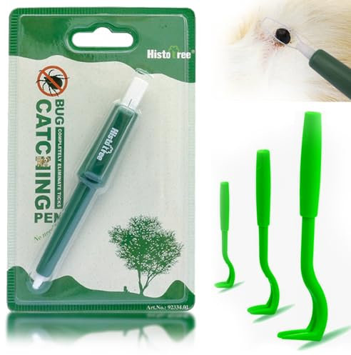 FePen Zeckenschlinge 4-Teiliges Set, Zeckenschlinge für Hunde, Zeckenschleuder, Zeckenschlinge Mensch, Zeckenschlinge Nymphia, Effektiver Zeckenentferner, Zeckenzange Kommt mit 3 Zeckenclips