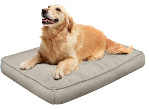 EvcgoX Hundebett, Orthopädisches Hundebett Grosse Hunde Mittelgroße Hunde, Abnehmbare Waschbare Hundekissen Hundematte 70x55 cm, Hundematratze mit rutschfestem Boden, Braun M