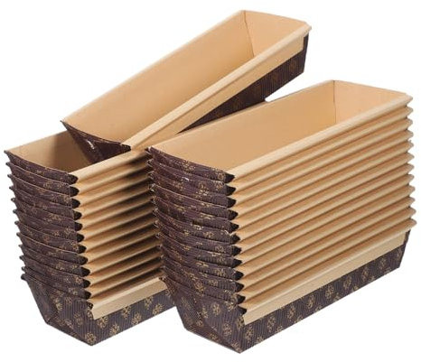 SHOWERORO Stampi Per Plumcake Di Carta Usa e Getta, Teglie Di Carta Rettangolari Resistenti e Antiolio, 25 Pezzi Per Panetteria, Pasticceria e Cottura Fai Da Te