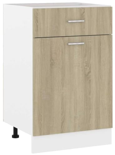 Myheimly Schubunterschrank Sonoma-Eiche 50x46x81,5 cm Holzwerkstoff Küchenschrank Küchenzeile Küchenmöbel Unterschrank Küchenunterschrank Schrank
