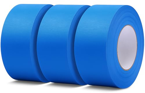 CenYouful Wide Masking Tape 48mm x 50m 3 Rolls, Blue Masking Tape for Painting, Painters Tape Bulk- Blue Tape for Indoor Painting & Decorating, Strong Adhesion,Leaves No Residue