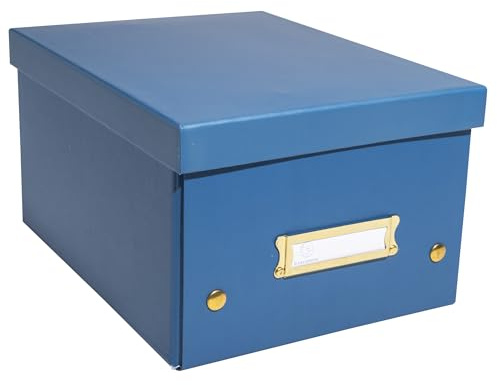 Exacompta - Ref. 62252E – Karton mit 5 Neo Déco-Aufbewahrungsboxen – flach verpackt – einfacher Aufbau dank Druckknöpfen – Format A5 – Maße 20 x 26 x 15 cm – Farbe Blau