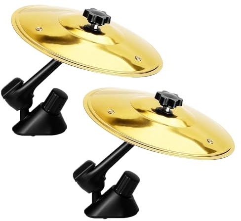 2 platillos de aire para coche, mini platillos de choque de tambor para ventilación de coche, divertido dispositivo de instrumentos musicales para bateristas, amantes de la música, regalo (dorado)