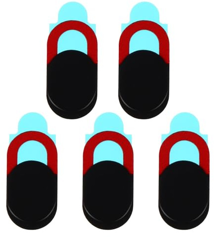 HONMEET Cache Webcam pour Ordinateur Portable et Tablette Lot de 5 en Plastique Abs Rouge, Protection Pratique et Multifonction Couverture Confidentialité
