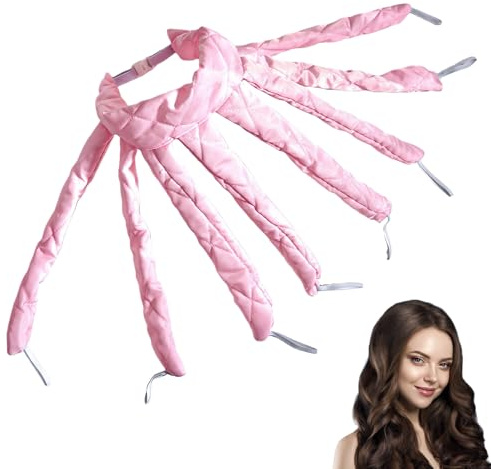 Heatless Curlers,Octopus Hair Curler No Heat Curling Rod Overnight Headband Bendy Rollers Curls Rods Lazy Soft Styling Design Band Curly Non Heated Octocurl Waves Flexi Pink,for Short/Long Sleeping