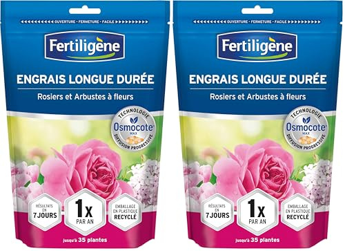 FERTILIGENE OSROSN - Engrais Granulés Longue Durée Osmocote Max Rosiers et Arbustes à Fleurs 700 g - Pratique, 1 seule application par an -Protège les racines - Résultats dès 1semaine -Pour 35 plantes