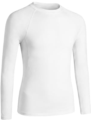 NuCamper T-Shirts de Compression pour Garçons Compression a Manches Longues pour Enfant sous-Vêtement Sportif Couche de Base Haut Respirant à Séchage Rapide pour Le Football Basket-Ball la Course