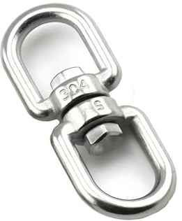 YShiuoL Giratorio de Doble Extremo 10 Piezas De Ganchos Giratorios Doble Extremo Acero Inoxidable 304 con Rodamiento Resistente For Hamaca Árbol Y Yoga(M8)