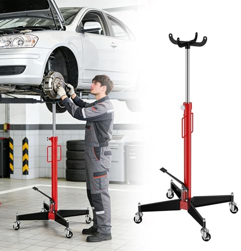 UISEBRT Mobil växeldomkraft hydraulisk med 500 kg lyftkapacitet, arbetshöjd 111,5–190 cm, steglöst justerbar domkraft, motorlyftare med fotpedal och 360° styrhjul, lyft för bilar och lastbilar