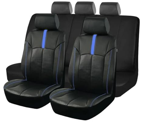 Para Toyota Para Hilux Juego Completo Universal Impermeable Fundas Asiento Automóvil Cuero Accesorios Interiores Fundas Asientos vehículos(5Pcs Blue)