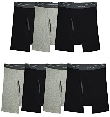 Fruit of the Loom Men's CoolZone Boxer Briefs, 7 Pack - black/Gray, Medium