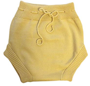 100% lana merina adulto Soaker paño cubierta de pañales pantalones cortos de punto hecho a mano (grande, beige)