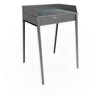 LISA s.r.l. Barbecue Inox Stromboli a Carbone Piedi smontabili con griglia 60 cm x 40 cm